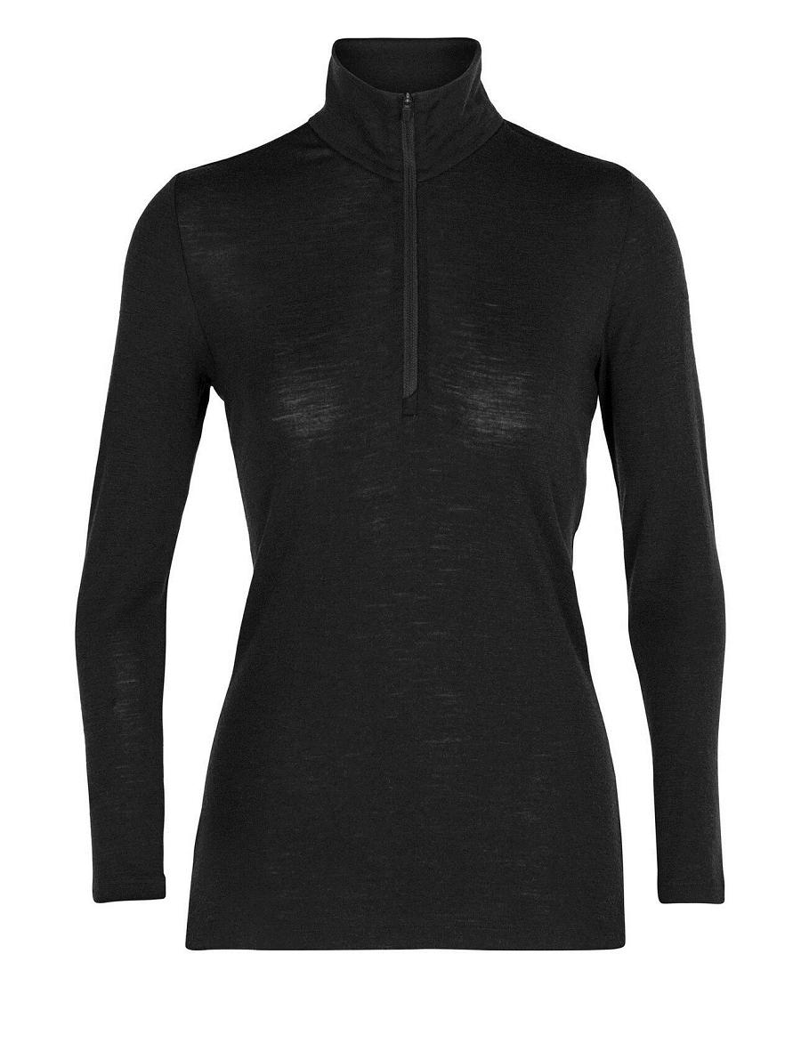 Black Icebreaker Merino 175 Everyday Long Sleeve Half Zip Thermal Top Women's Base Layers | AU 1863FDNM